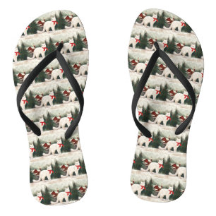 Chanclas Gato Angora Turco en Navidad con Nieve