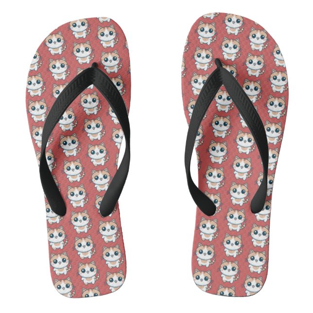 Chanclas Gato Calico de Dibujos Animados Lindo (Plantilla)