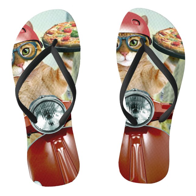 Chanclas Gato de pizza - gatito - entrega de pizza (Plantilla)
