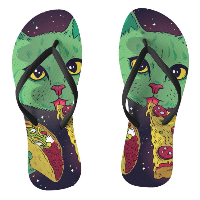 Chanclas Gato de Taco y Pizza Cosmic Space (Plantilla)