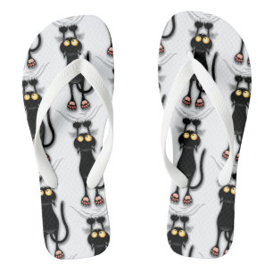 Chanclas Gato divertido Personaje Rascando Tela