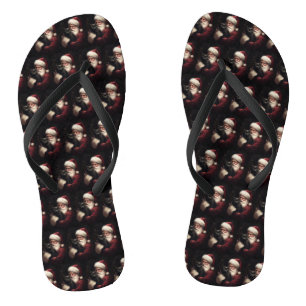 Chanclas Gato negro con Navidades festivos de Santa Claus