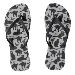 Chanclas Gato negro de bruja adulto