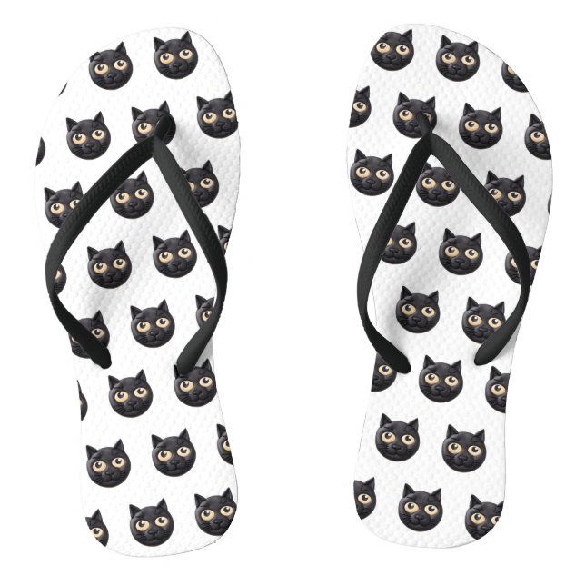 Chanclas Gato negro inspirado en 3D (Plantilla)