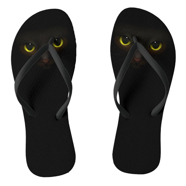 Chanclas Gato negro lindo (Plantilla)
