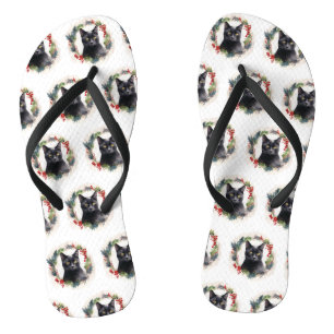 Chanclas Gato negro Navidades de gatito comieron gatito fes