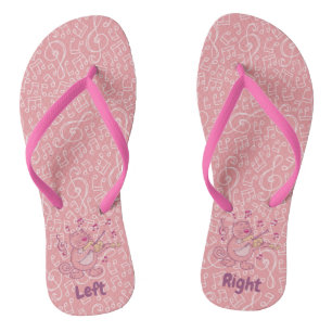 Chanclas Gato rosado con roscas volteadas de violín
