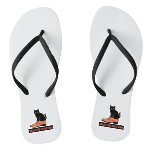 Chanclas Gato Sarcástico en Zapato Meme de Linograbado