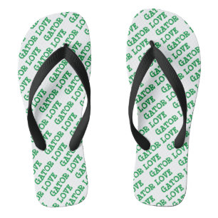Chanclas Gator Love Green Tiled Beach Flip Flops