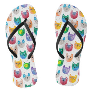Chanclas Gatos acuarelas y amigos