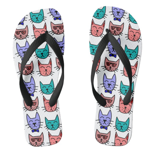 Chanclas Gatos frescos con las pajaritas de las gafas de (Plantilla)