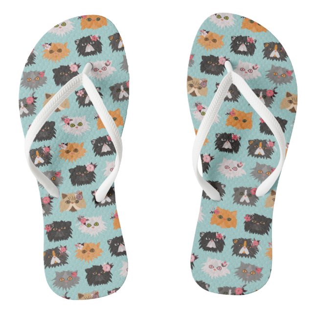 Chanclas Gatos persas brillantes (Plantilla)