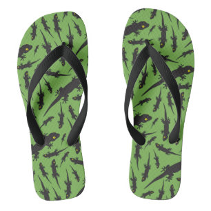 Chanclas Gecko verde brillante del reptil liso