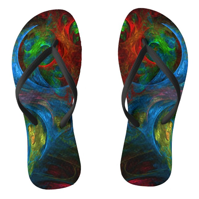 Chanclas Génesis Arte abstracto azul (Plantilla)