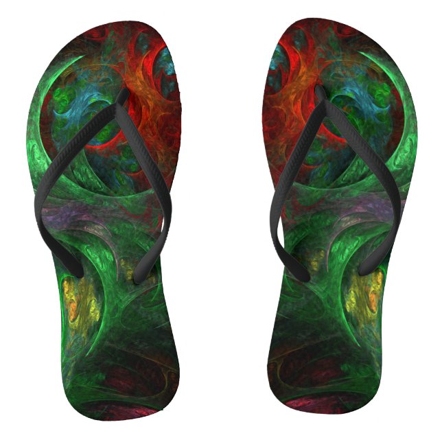 Chanclas Génesis Arte abstracto verde (Plantilla)