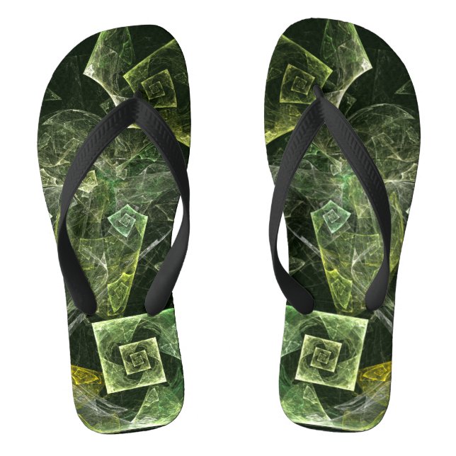 Chanclas Geometría Fractal de Luz Abstracta Equilibrada Ret (Plantilla)