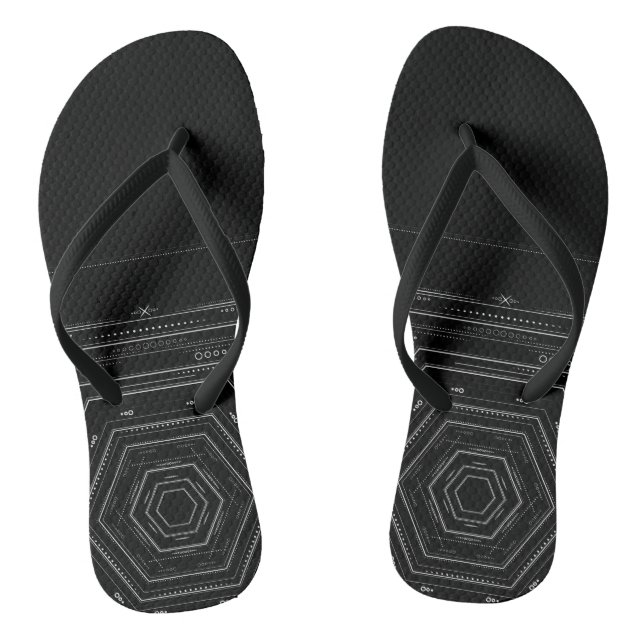 Chanclas Geometría tribal negra (Plantilla)