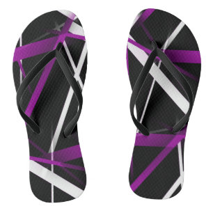 Chanclas Geometría Urbana Negro Blanco Púrpura