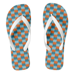 Chanclas Geométrico azul verdoso y naranja