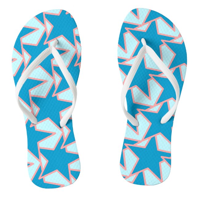 Chanclas Geométrico de estrella moderna - azul ceruleano y  (Plantilla)