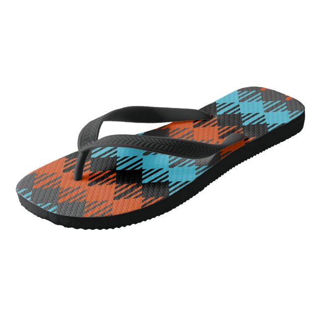 Chanclas Geométrico negro, azul y Naranja (Angular)