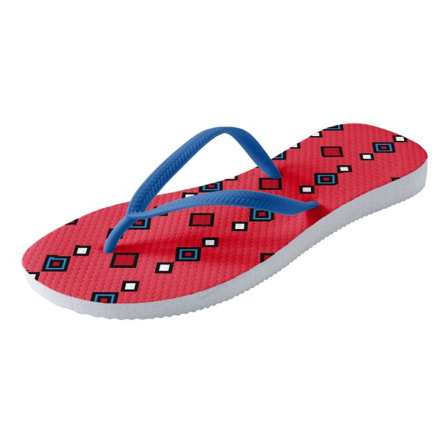 Chanclas Geométrico rojo blanco y azul (Angular)