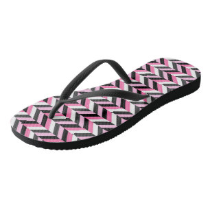 Chanclas Geométrico rosa de blanco y negro