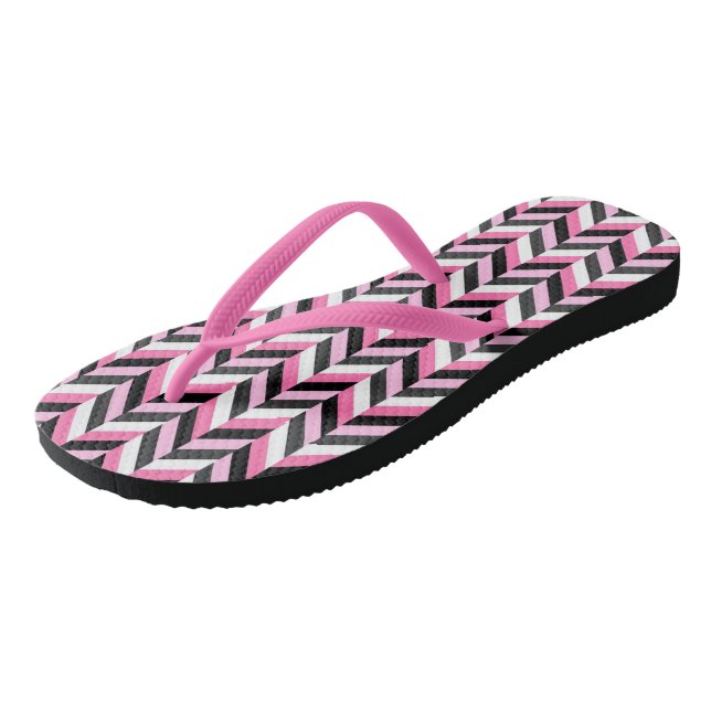 Chanclas Geométrico rosa, negro, gris y blanco 2 (Angular)