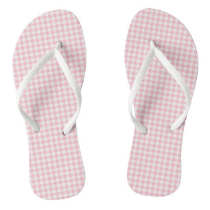 Chanclas Gingham Checks rosa y blanco pequeño