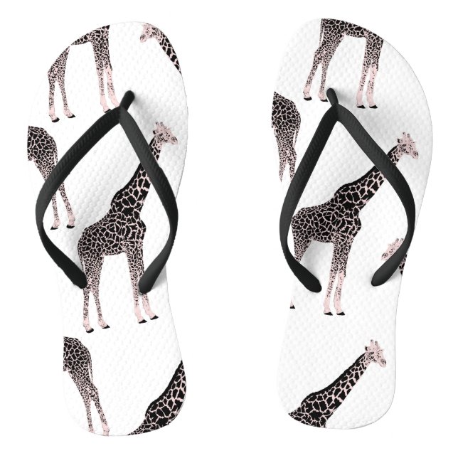 Chanclas Girafa rosa blanco y negro (Plantilla)