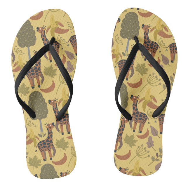 Chanclas Giraffilia patrón transparente fondo amarillo (Plantilla)