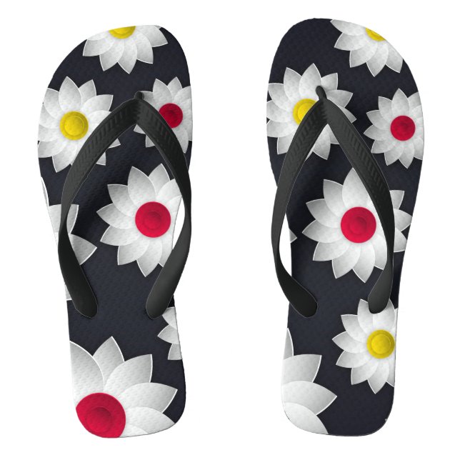 Chanclas Girasol floral elegante elegante de la flor de (Plantilla)