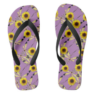 Chanclas Girasoles abstractos libélula