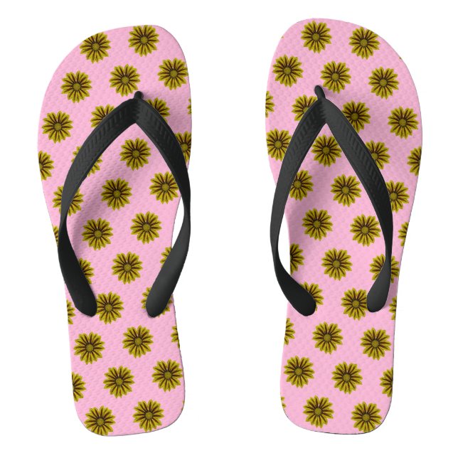 Chanclas girasoles amarillos pequeños diagonales contra ros (Plantilla)