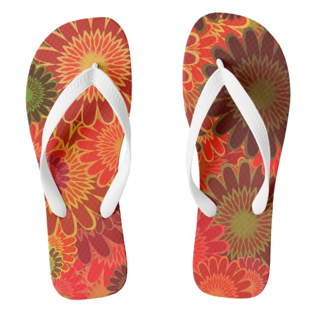 Chanclas Girasoles rojos de verano (Plantilla)