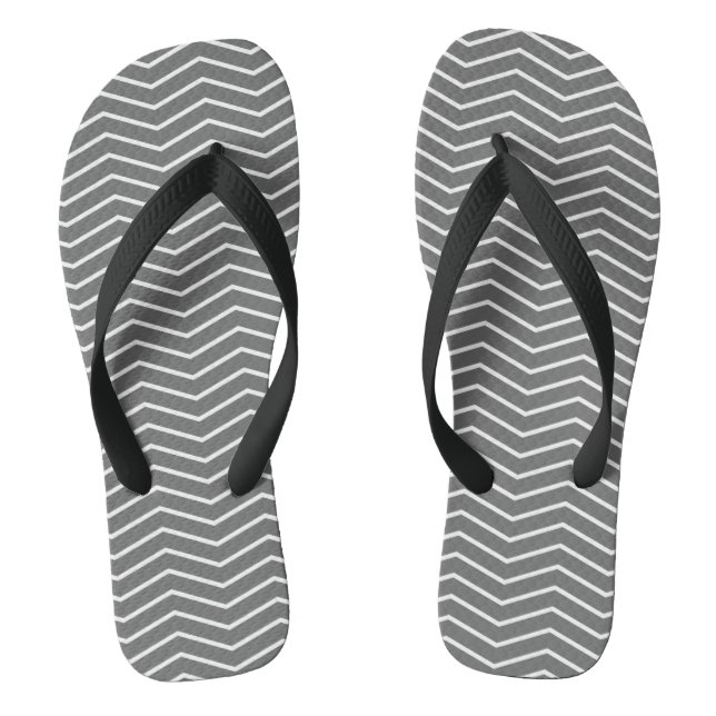 Chanclas Giro de zigzag blanco grisáceo Patrón de ondas Fli (Plantilla)
