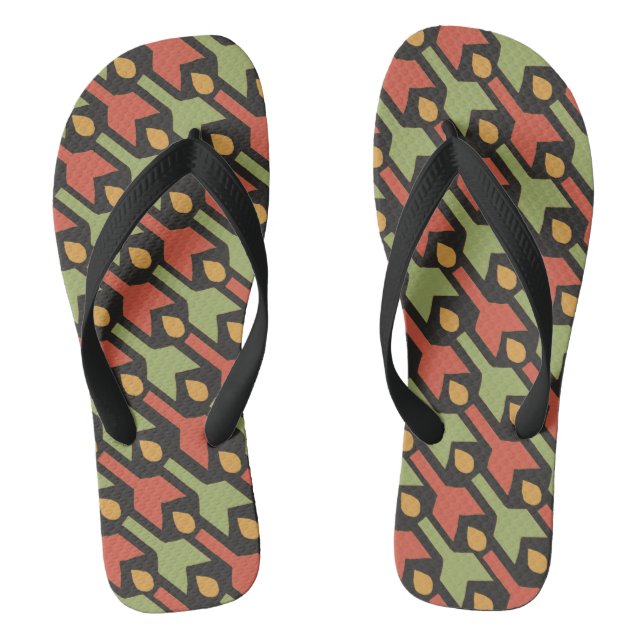 Chanclas Giro del patrón de flecha verde roja egipcio (Plantilla)