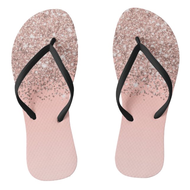 Chanclas Giro Rosa Oro Confetti Gradiente Rosa Ombre (Plantilla)