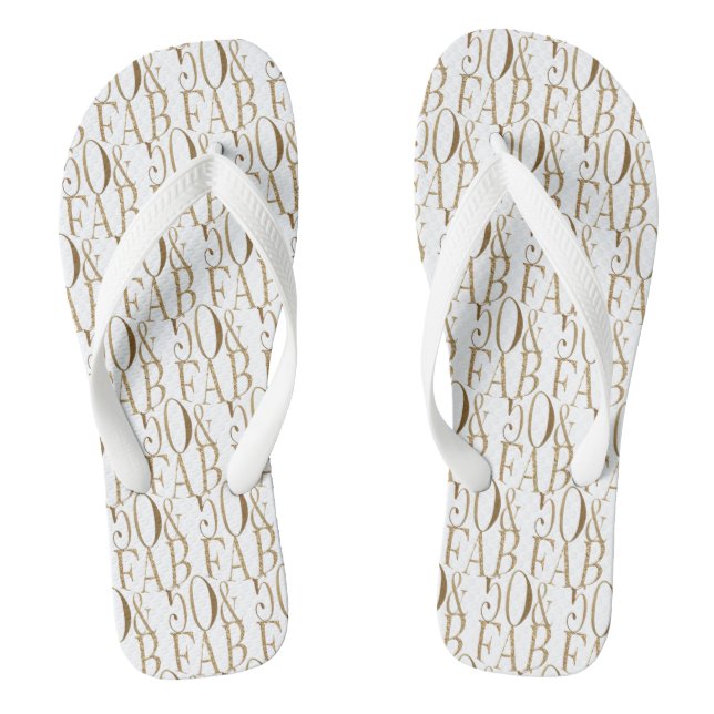 Chanclas Glam Gold Glitz 50 y Fabuloso patrón (Plantilla)