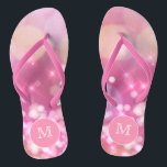 Chanclas Glamorosas chispas rosas Monograma Flip Flops<br><div class="desc">NewParkLane - Prepárate para el verano con estas chanclas monogramadas, con un fondo brillante rosa y brillante, y un marco rosado caliente para tu monograma. ¡Un diseño bonito para cualquier chica que ame el glamour! Fácil de personalizar en Zazzle con su propio texto para un diseño personalizado. Todos los estilos...</div>