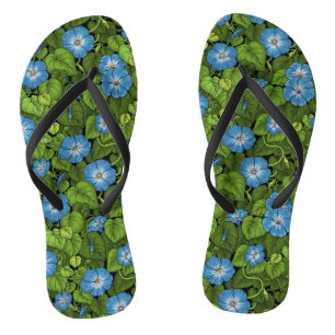 Chanclas Gloria matutina en azul y verde