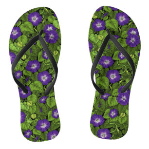 Chanclas Gloria matutina en morado y verde