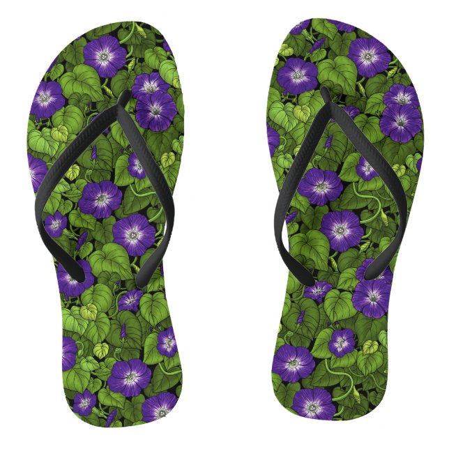 Chanclas Gloria matutina en morado y verde (Plantilla)