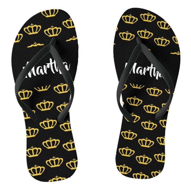 Chanclas Gold crowns on black (Plantilla)