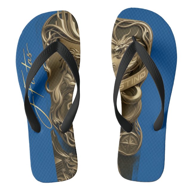 Chanclas “Golden Crest Lion & Dragon Men’s Sandals (Plantilla)