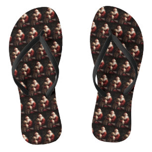 Chanclas Golden Retriever Con Navidades De Santa Clause