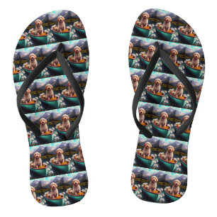Chanclas Goldendoodle en un remo: Una aventura escénica