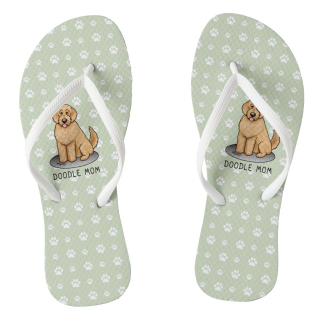 Chanclas Goldendoodle Mom Doodle Mom (rojo dorado) (Plantilla)