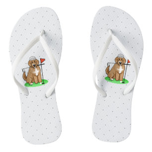 Chanclas Goldendoodle Perro Jugando Golf (rojo whmk2) Diver