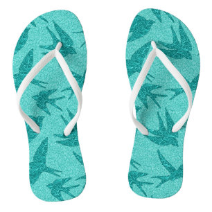 Chanclas Golondrinas Japonesas en Vuelo, Turquesa y Aqua